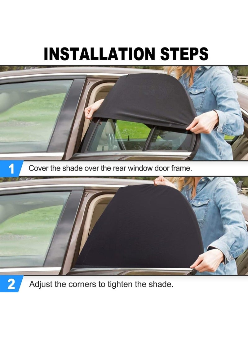 ظلال نافذة السيارة ، 2 حزمة سيارة نافذة جانبية ظلال الشمس ، حماية الأشعة فوق البنفسجية الشبكة التنفسية تغطية نافذة الطفل ، مناسبة عالمية معظم (99٪) من السيارات ، حماية الخصوصية للأطفال ، العائلة ، الحيوانات الأليفة ، الصبغ (27.2 "x39.8") - Image 3